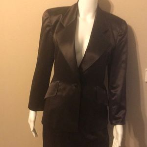 Escada satin skirt suit